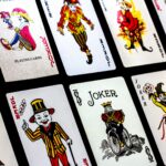 a group of playing cards with clowns on them